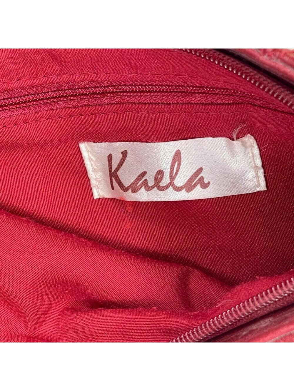 Vintage Kaela Purse Handbag Pocketbook Satchel Red Burgundy - Picture 6 of 9